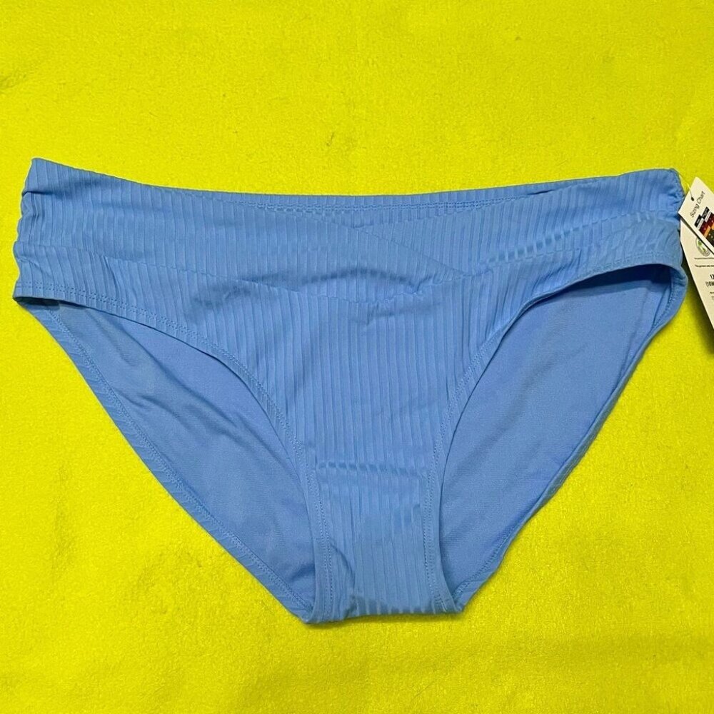 Time and Tru Blue Mid Rise Bikini Bottoms Swim 2x NWT 20w-22w
